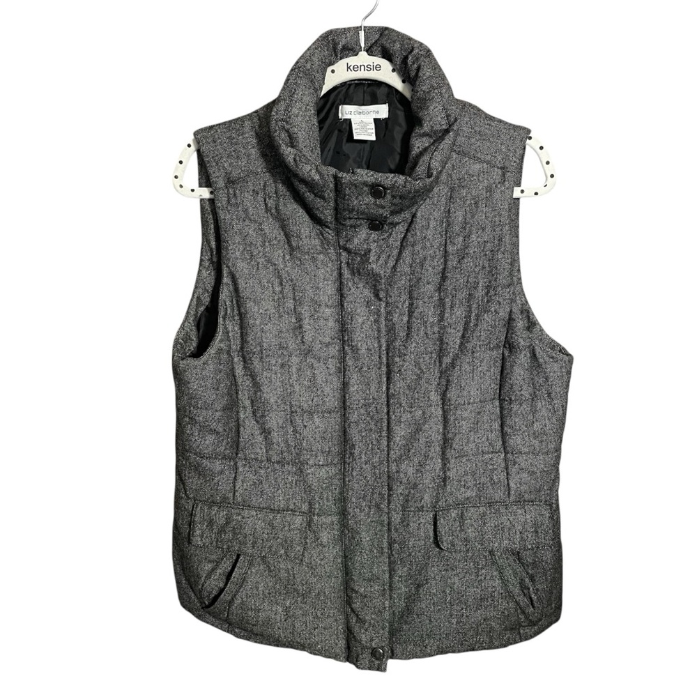 Liz Claiborne quilted wool blend puffer vest